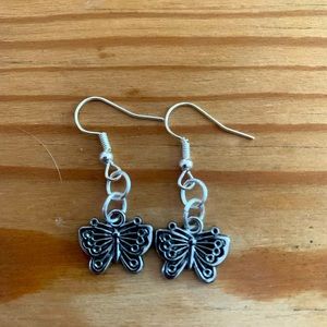 Handmade Silver Butterfly Earrings